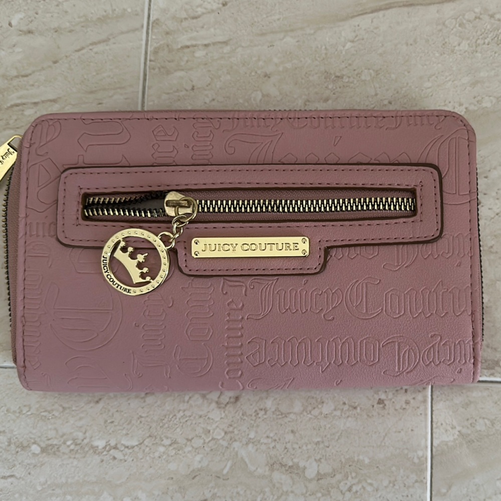 Juicy Couture Pink Wallet with Gold Accents